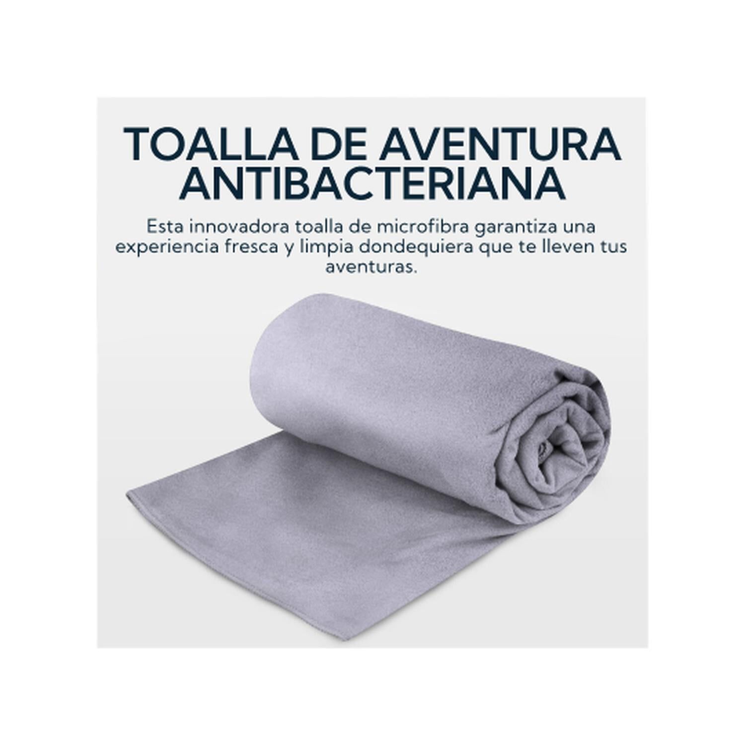 Pack 2 Toallas Microfibra Suede Gris image number 3.0