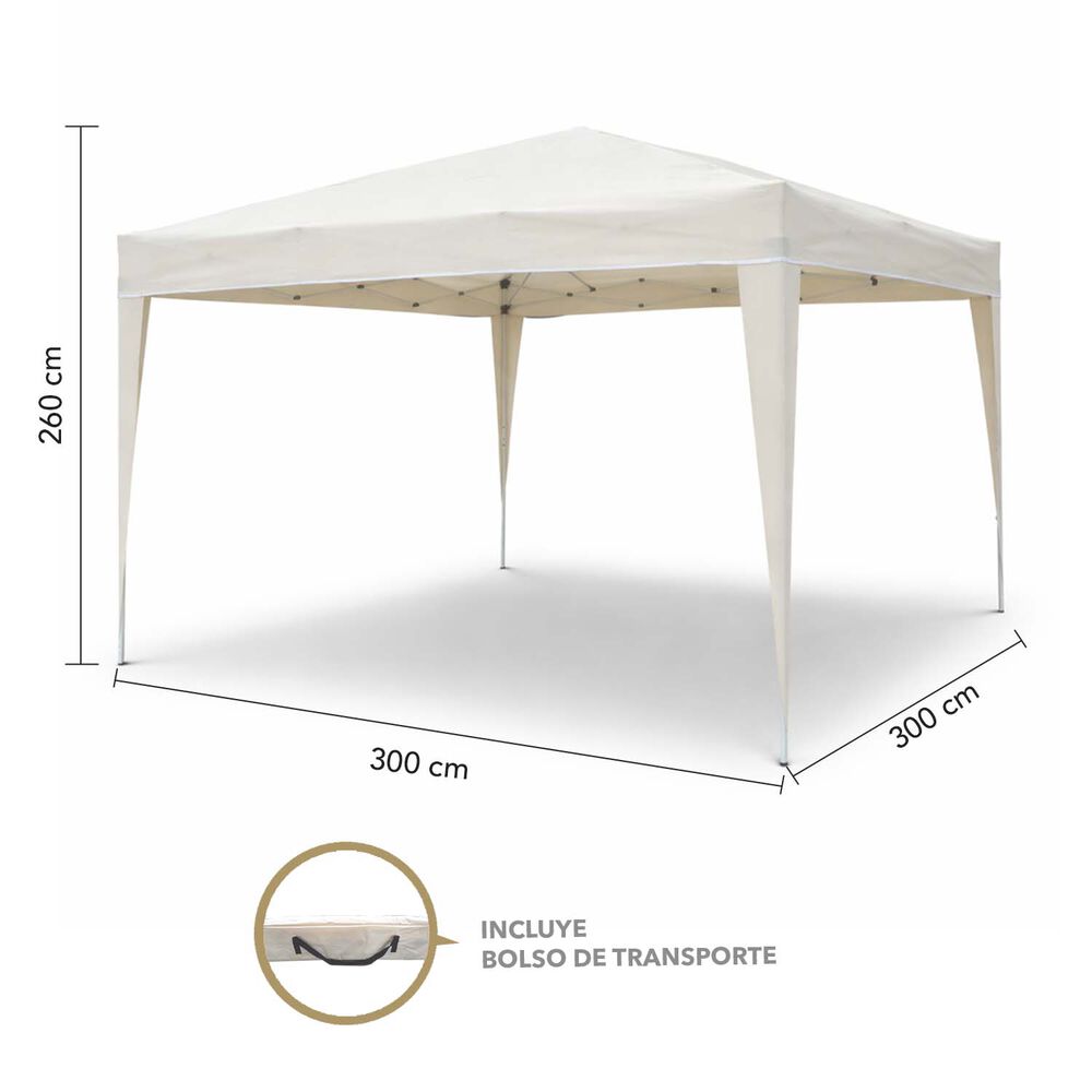 Toldo De Terraza 3x3 M Plegable Pe Blanco image number 3.0