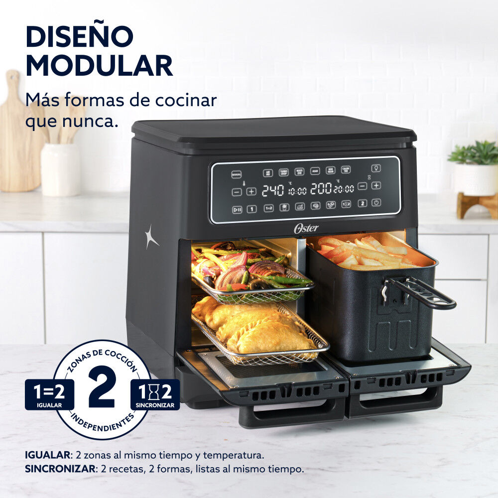 Freidora De Aire Oster Flex 2 Zonas 11 Lt Diamondforce image number 2.0