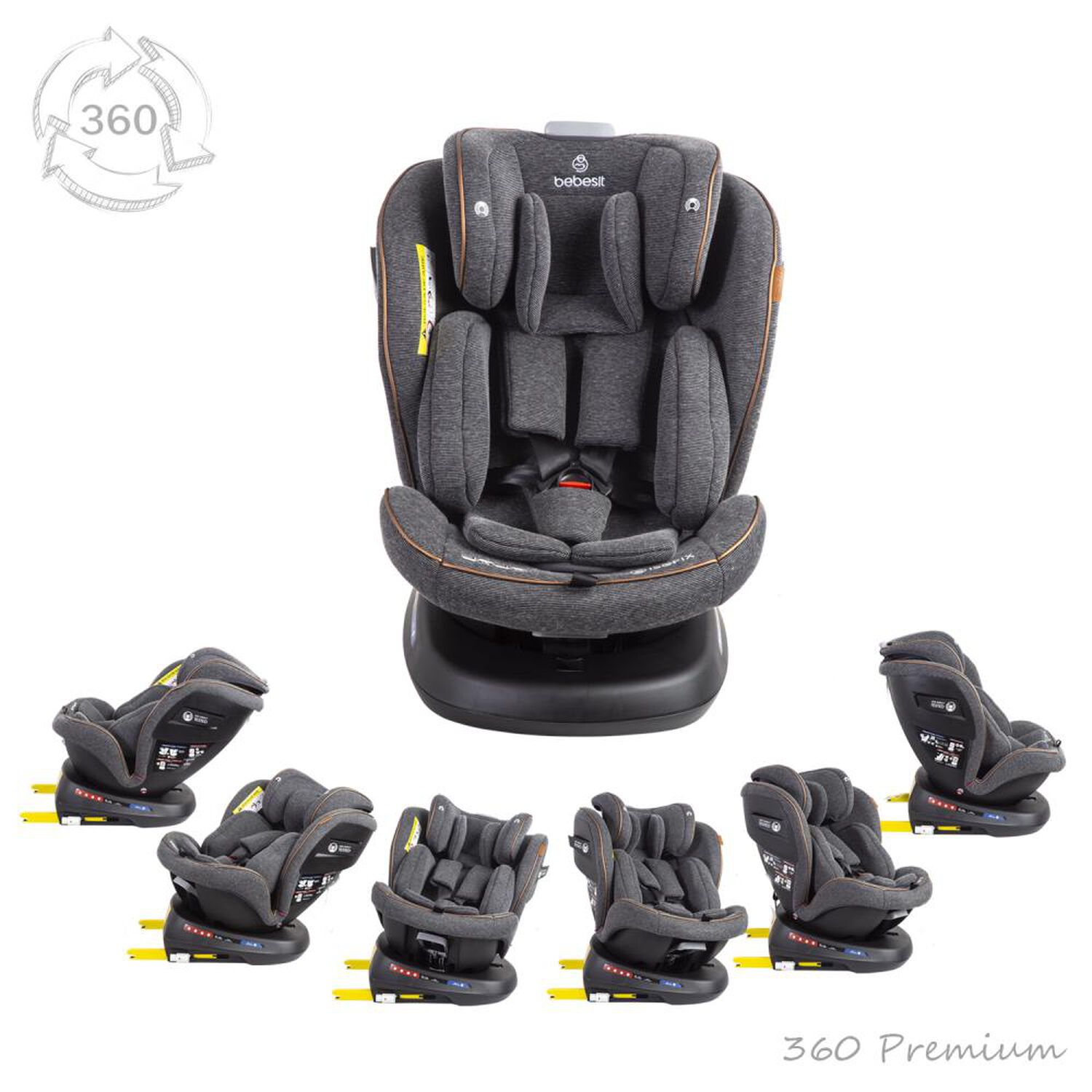 Silla De Auto Bebesit Convertible Isofix Supra 360&ordm; Premium Gris image number 9.0