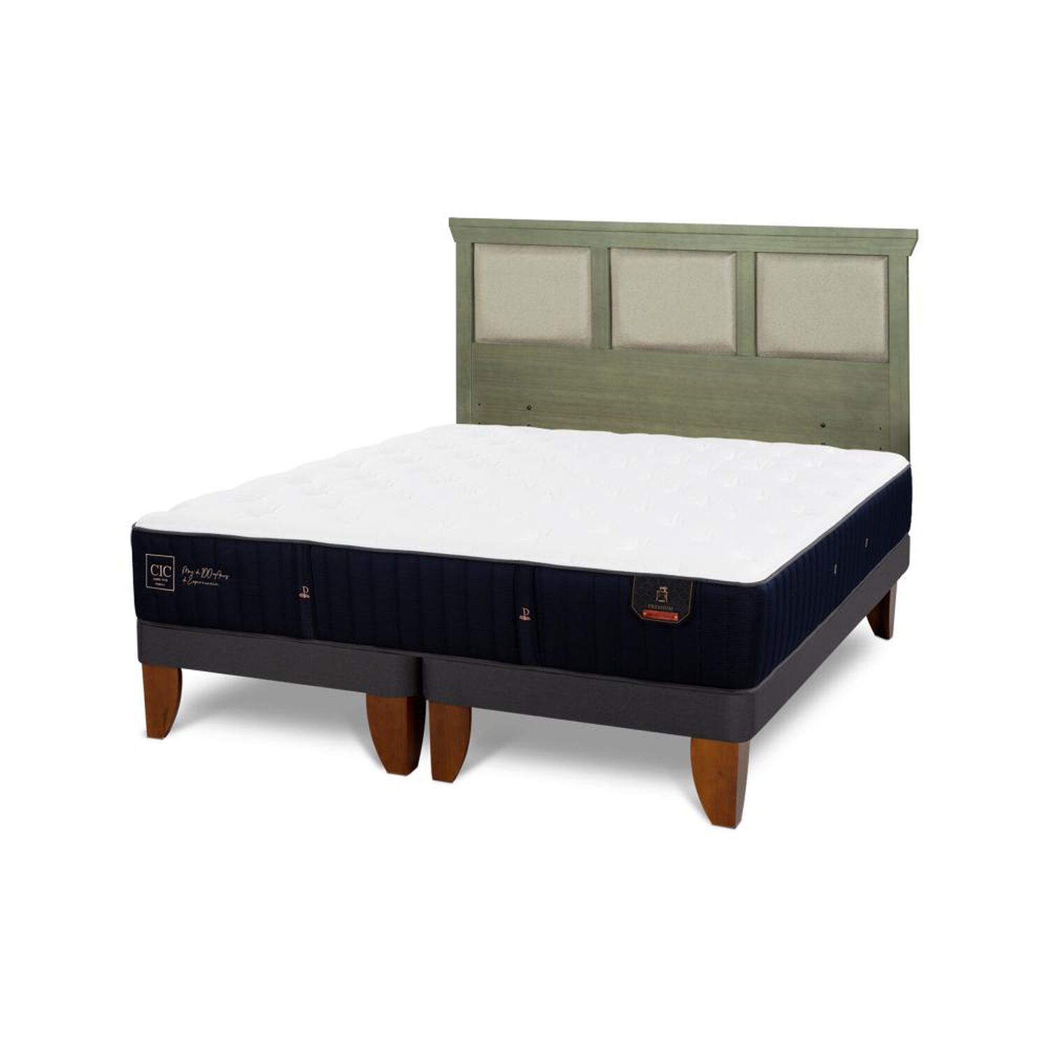 Cama Europea Cic Linea Premium / 2 Plazas / Base Dividida + Respaldo image number 5.0