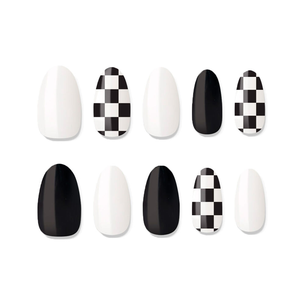 Muzmak - Uñas Press On Chess Black Almond 36 U. image number 1.0