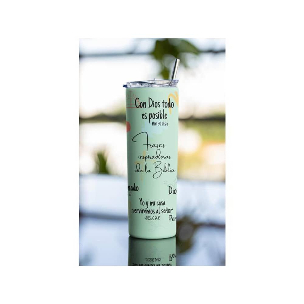 Termo Botella T&eacute;rmica Cristiano Con Vers&iacute;culos B&iacute;blicos Evang&eacute;lico Jes&uacute;s image number 4.0
