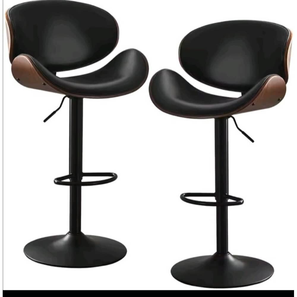 Pack 2 Sillas Bar Taburete Madera Pu Negro/negro Cisne image number 0.0