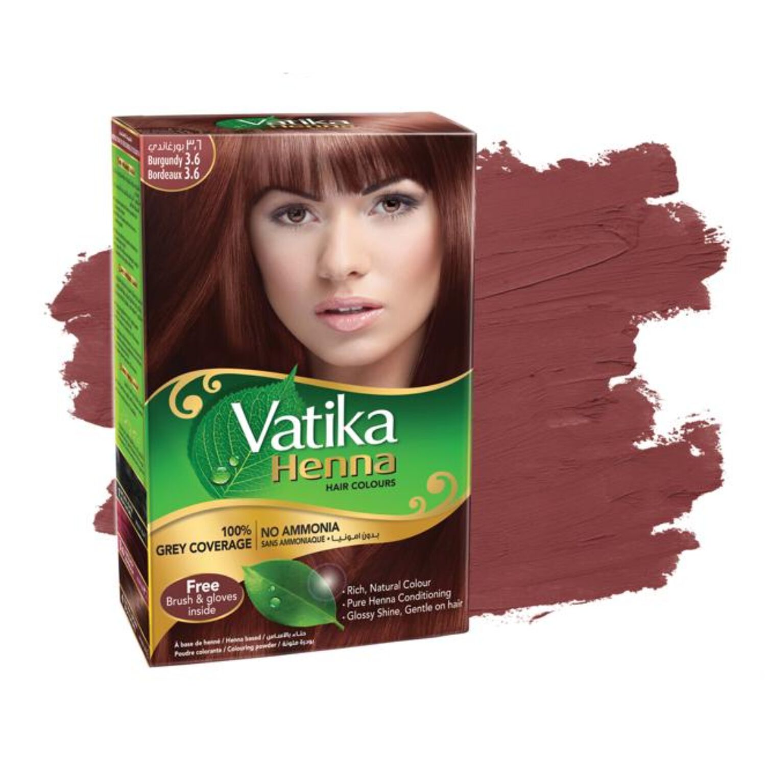 Vatika Henna Tintura Coloraci&oacute;n Borgo&ntilde;a 6 Sachets image number 1.0
