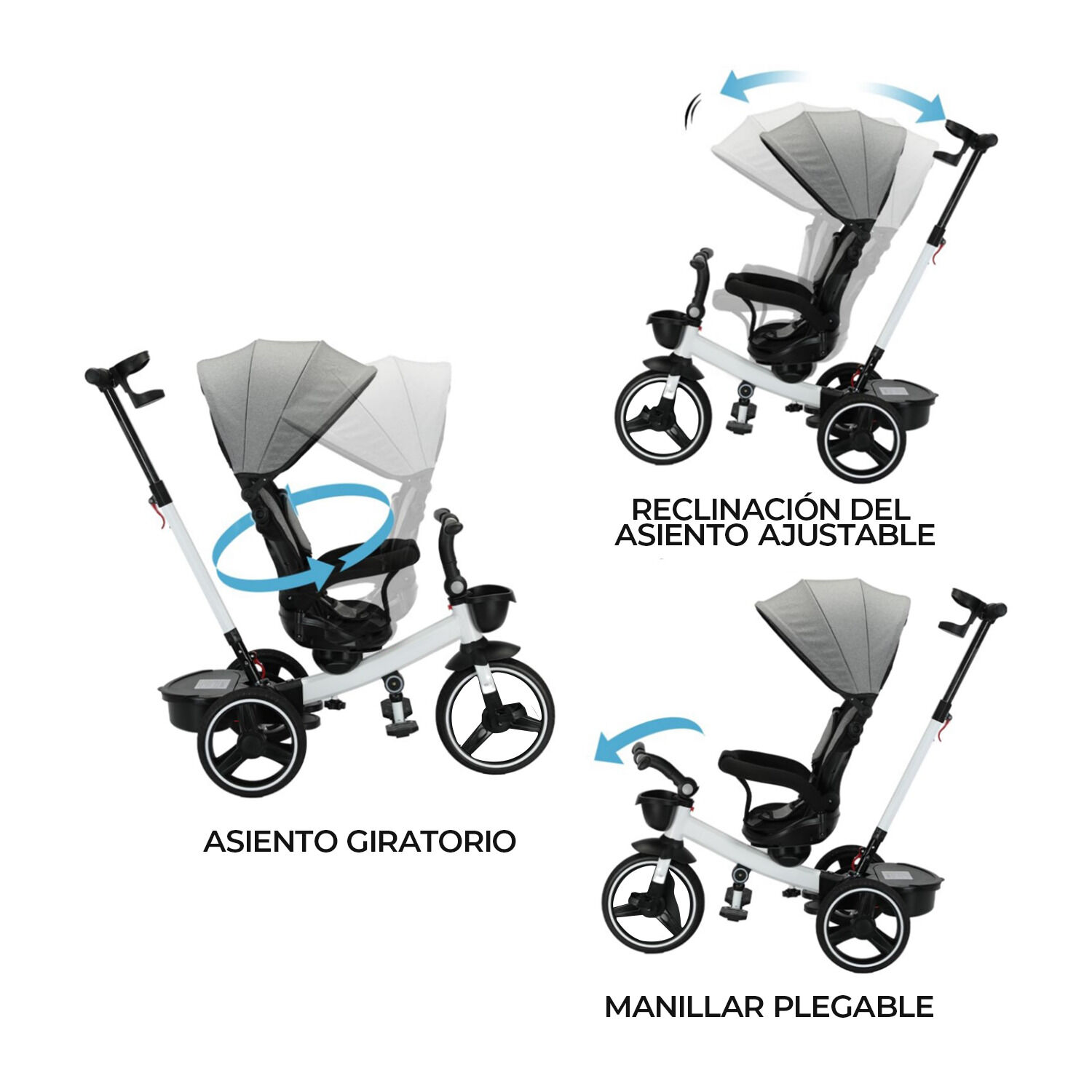 Triciclo 4 En 1 Plegable Reclinable 360 image number 3.0