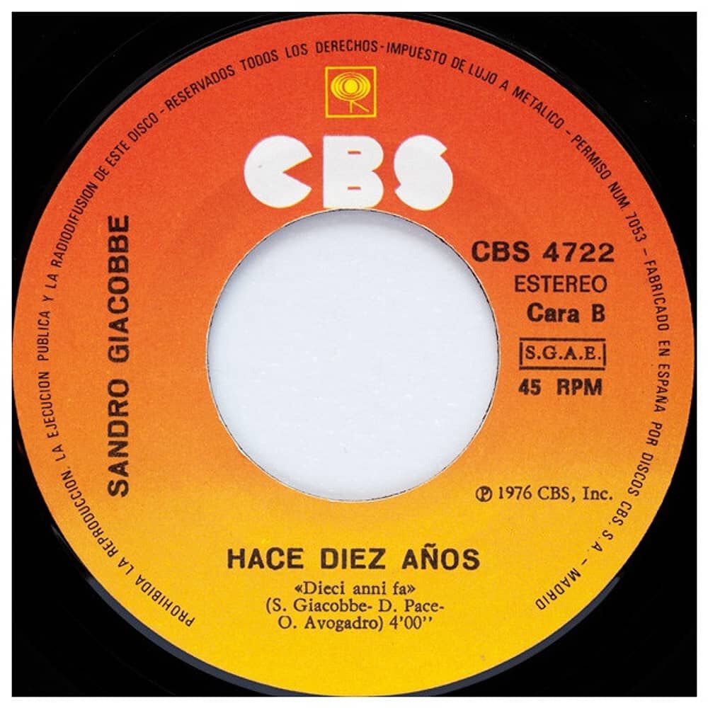 Sandro Giacobbe - Amor No Te Vayas(en Espa&ntilde;ol) | 7" Single Vinilo Usado image number 3.0