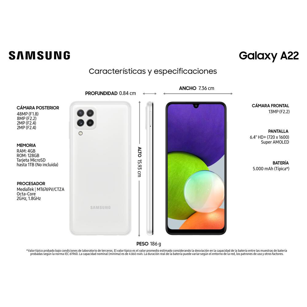 Smartphone Samsung Galaxy A22 / 128 GB / Liberado image number 1.0
