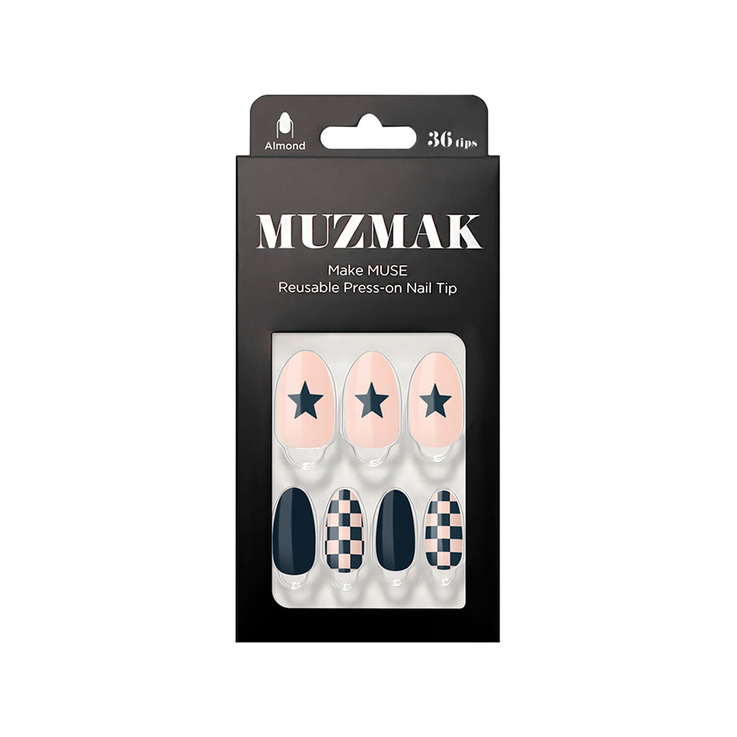 Muzmak - U&ntilde;as Press On Draw Night Almond 36 U. image number 0.0