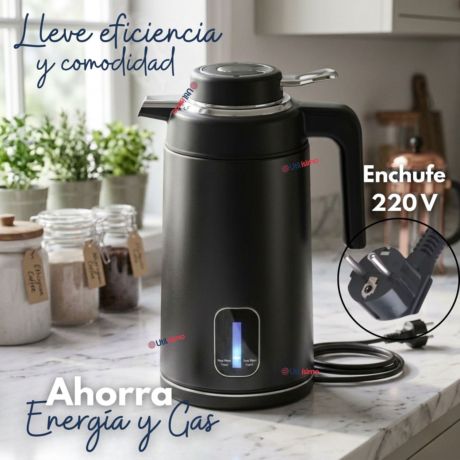 Termo Hervidor El&eacute;ctrico Acero Inoxidable 3.0 Litros image number 5.0