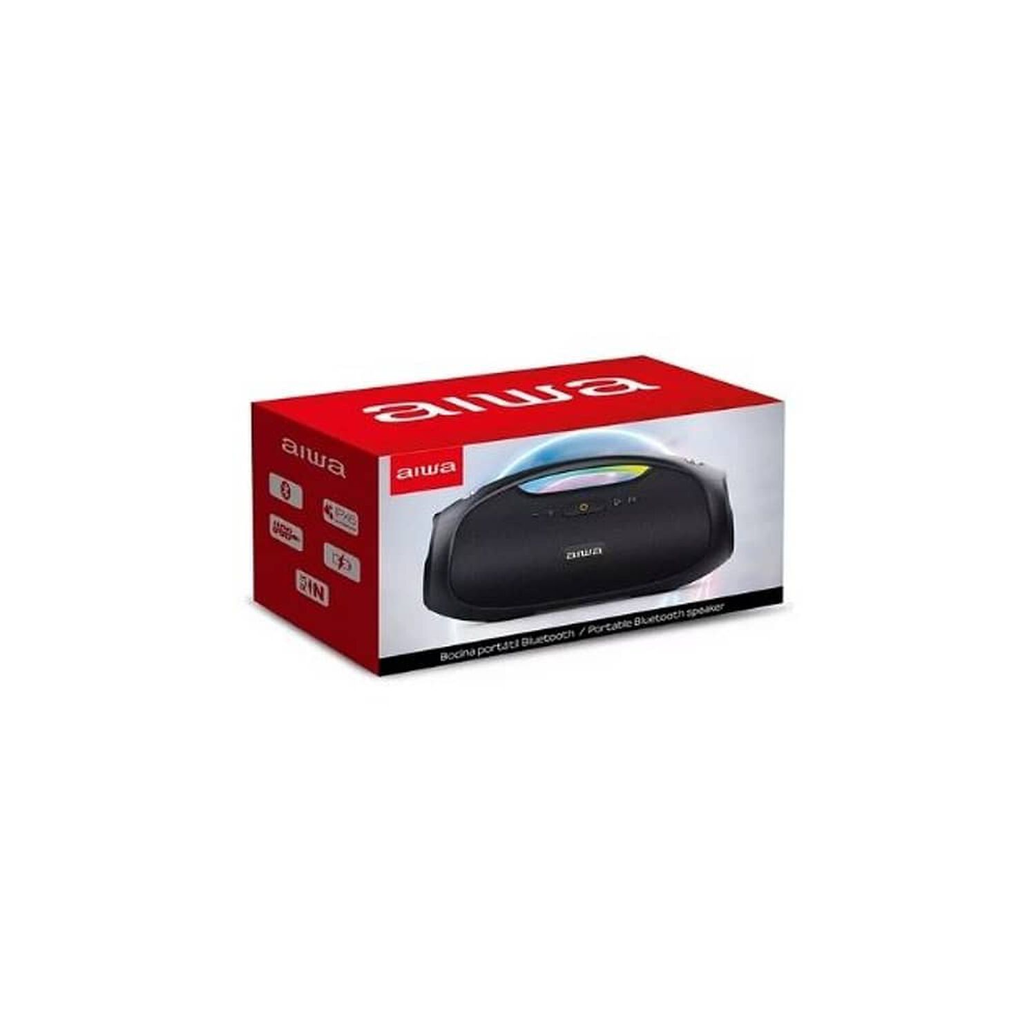 Parlante Aiwa Boombox Aws244bt Aws244bt Port&aacute;til Con Bluetooth Waterproof Negra 220v image number 5.0