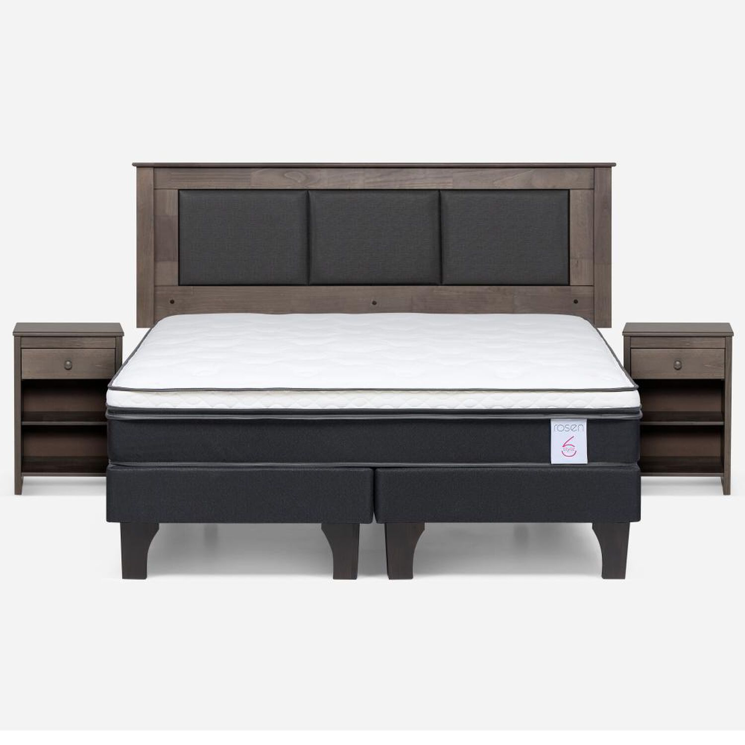 Cama Europea Rosen New Style 6 / King / Base Dividida + Set De Maderas image number 0.0