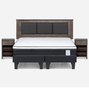 Cama Europea Rosen New Style 6 / King / Base Dividida + Set De Maderas