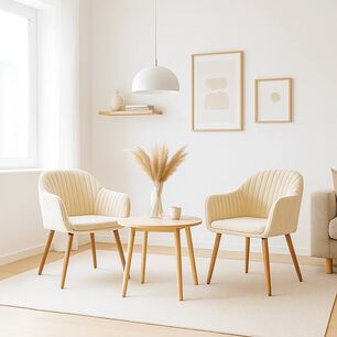 Pack De 2 Butacas Sitiales Poltronas Diamante Terciopelo - Beige