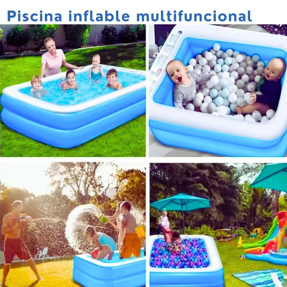 Piscina Inflable Rectangular Familiar 200x120x40 Cm Azul image number 5.0