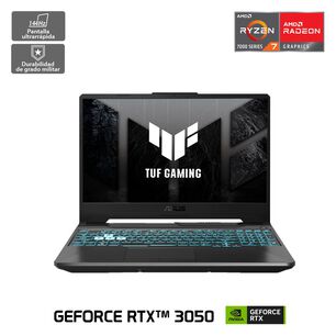Notebook Gamer 15.6" Asus Tuf Gaming A15 / AMD Ryzen 7 / 8 GB RAM / Nvidia Geforce RTX 3050 / 512 GB SSD
