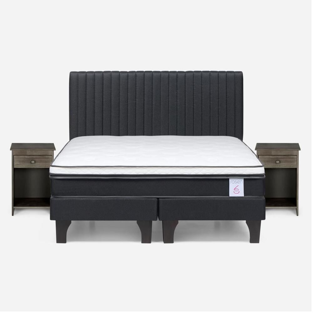 Cama Europea Rosen New Style 6 / 2 Plazas / Base Dividida + Set De Maderas image number 0.0