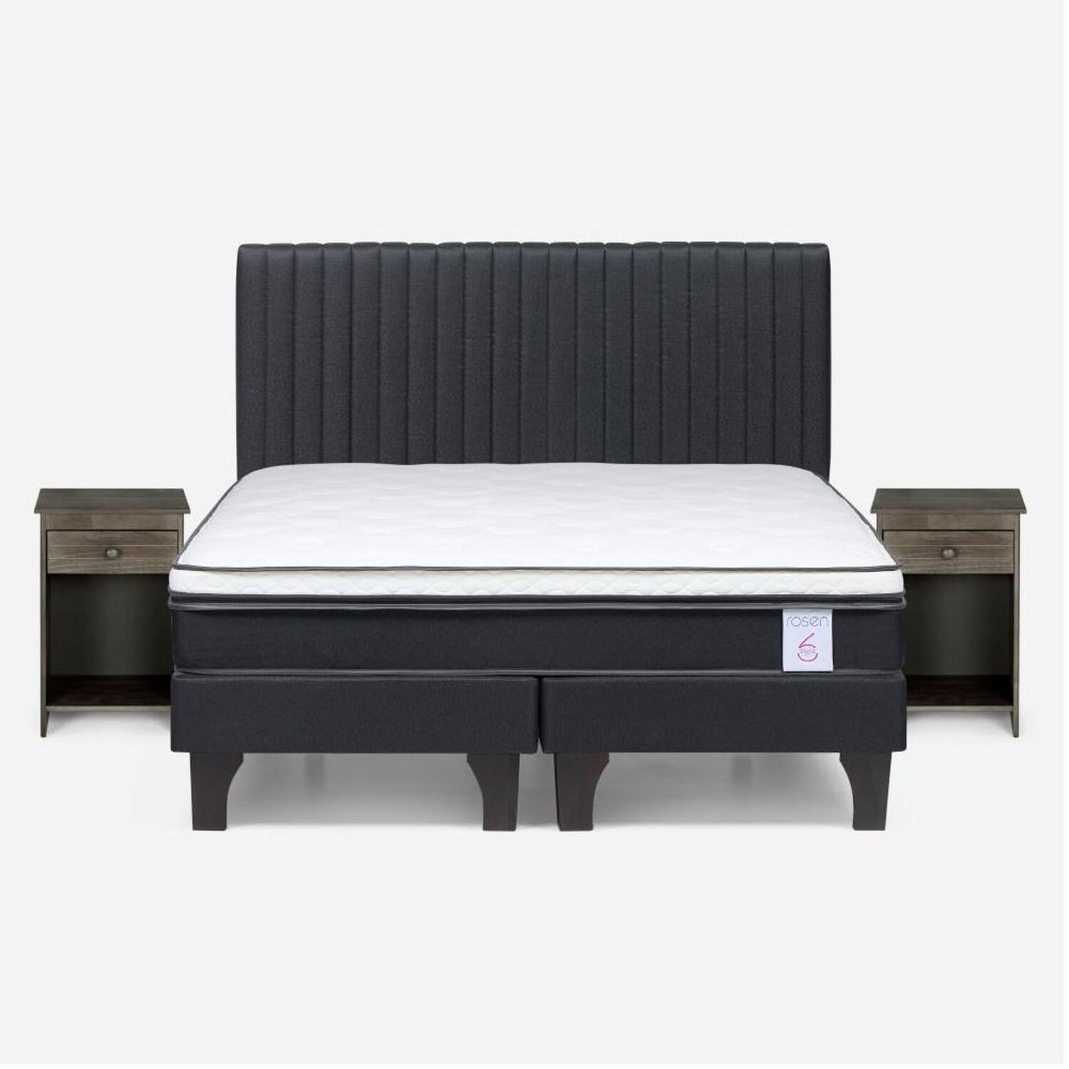 Cama Europea Rosen New Style 6 / 2 Plazas / Base Dividida + Set De Maderas image number 0.0