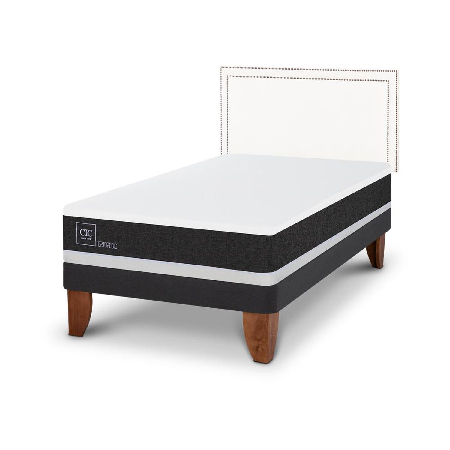 Cama Europea Cic New Ortopedic / 1.5 Plazas / Base Normal + Respaldo image number 4.0