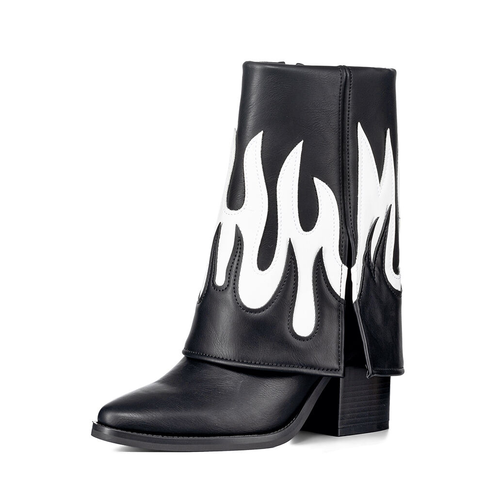 Botas Largas Mujer Eco Cuero De Moda Taco Alto Weide Dh83 image number 4.0