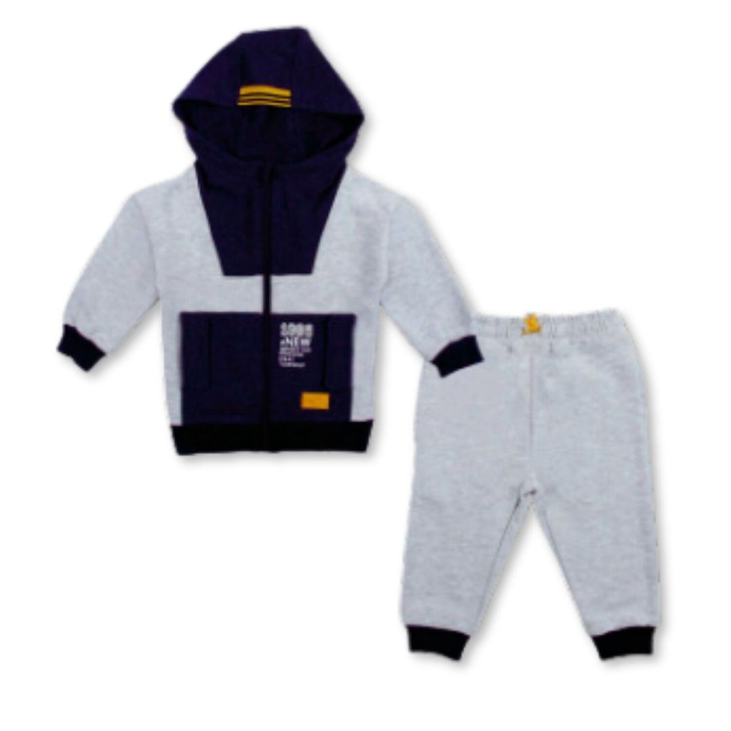 Set 2 Piezas Conjunto Buzo Poler&oacute;n Ni&ntilde;o 100% Algod&oacute;n Gris Claro image number 0.0