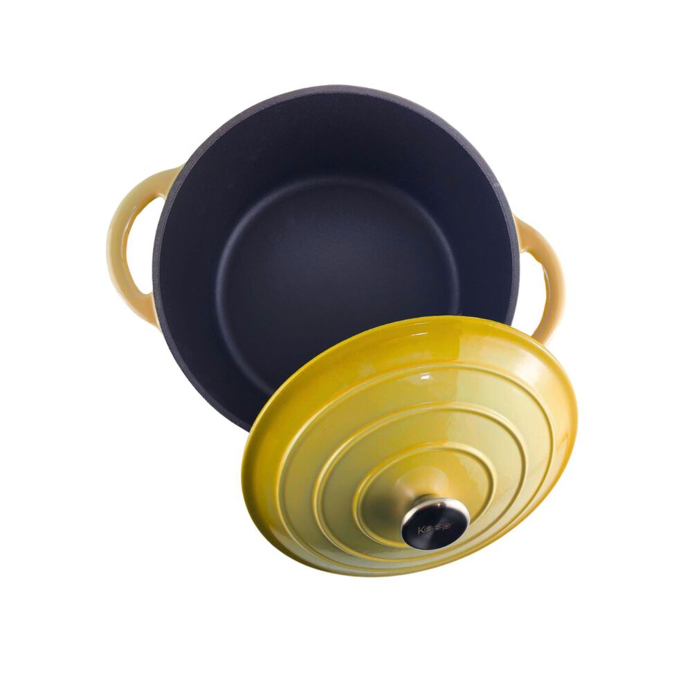 Olla Hierro Fundido 22cm Amarilla Keep Antiadherente Cocina image number 2.0