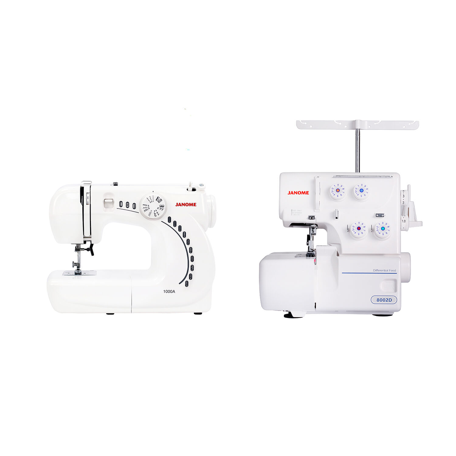 Combo Janome M&aacute;quina De Coser 1000a + M&aacute;quina Overlock 8002d image number 0.0