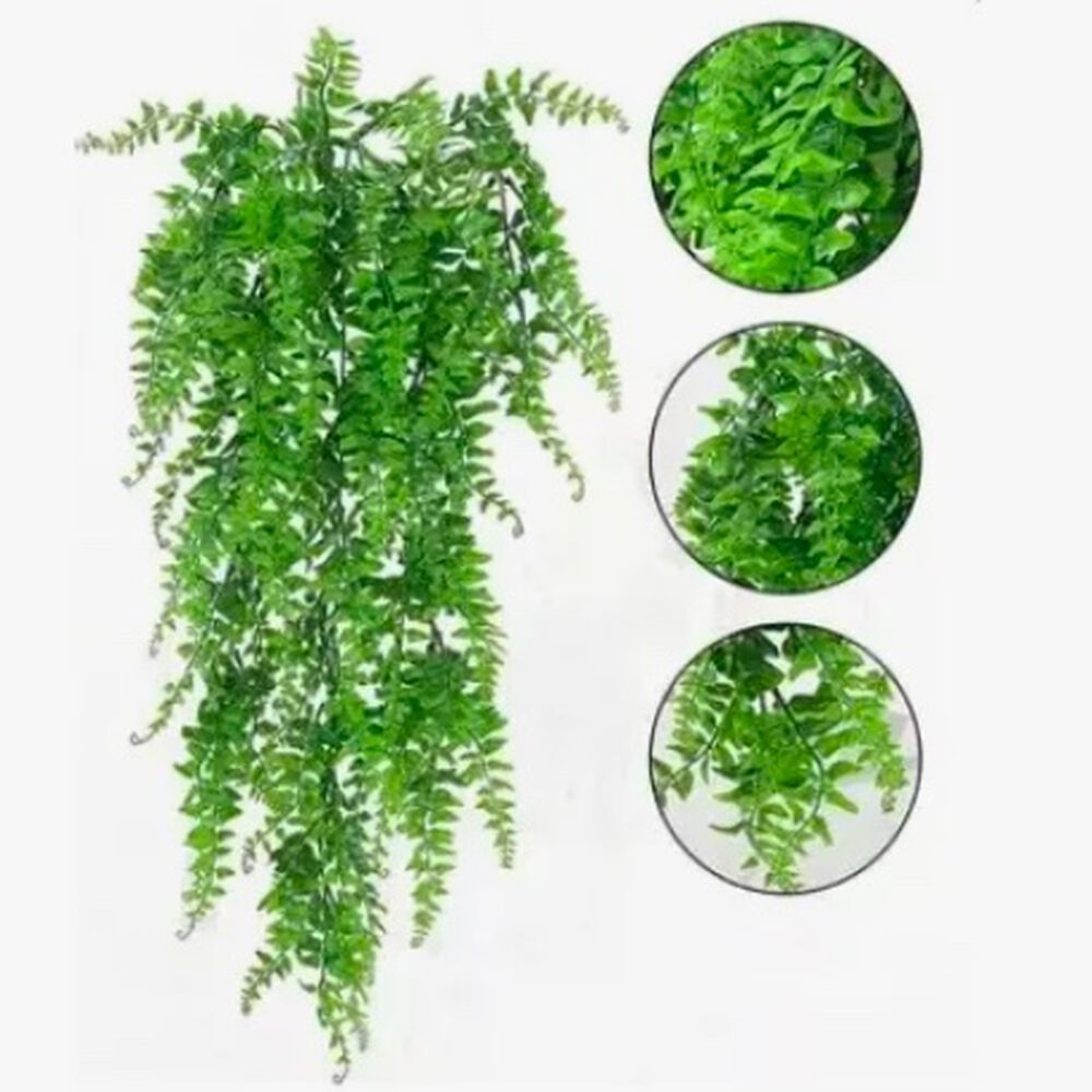 Helecho Fino Colgante Flor Artificial Vara Frondosa image number 2.0