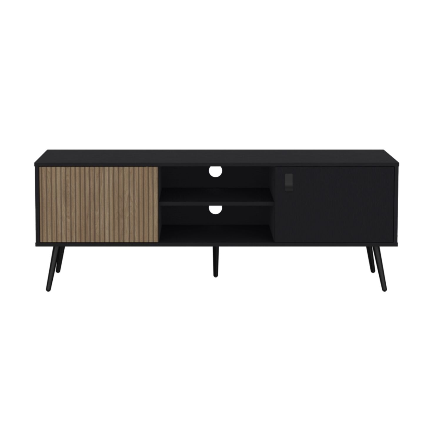 Rack Tv 65" 2 Puertas Fm-022n Negro Y Caf&eacute; Claro image number 3.0