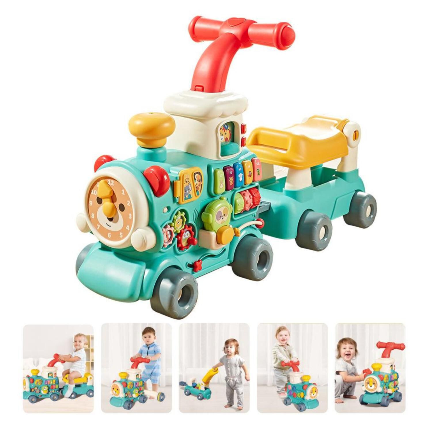Juguete Tren Caminador 5 En 1 Didactico Con Sonidos Azul Infantil image number 1.0