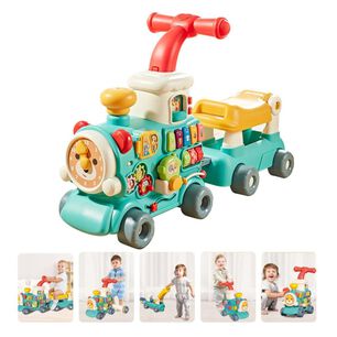 Juguete Tren Caminador 5 En 1 Didactico Con Sonidos Azul Infantil
