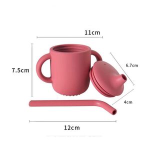 Vaso De Silicona Con Bombilla Para Beb&eacute;s Rosado