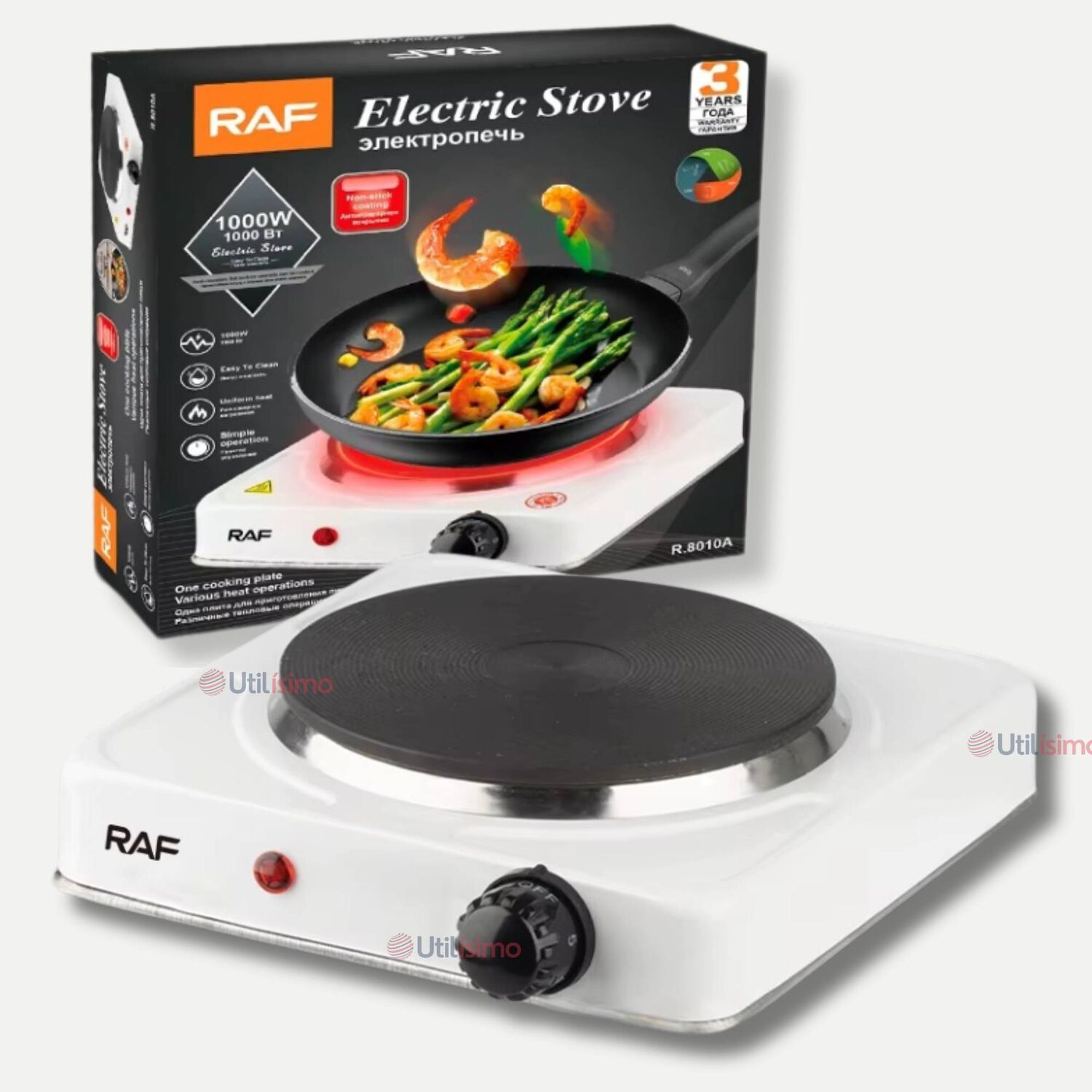 Cocina El&eacute;ctrica Port&aacute;til 1 Plato 1000w De Potencia Blanco image number 0.0