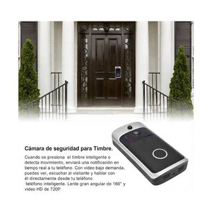 Timbre Inteligente Wifi Con C&aacute;mara Hd 720p Visi&oacute;n Nocturna Detecci&oacute;n De Movimiento