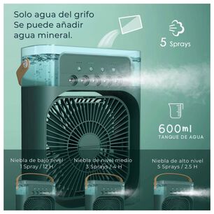 Climatizador Port&aacute;til Fr&iacute;o 4 En 1 Ventilador Humificador Enfriador Lampara Led 220v Usb Verde