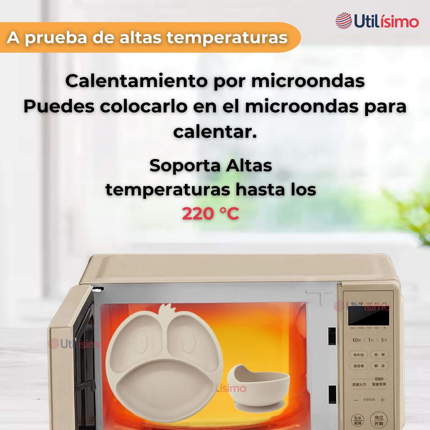 Set De Alimentaci&oacute;n Beb&eacute; Silicona De Formas 6 Piezas Libre Bpa Color Beige image number 3.0