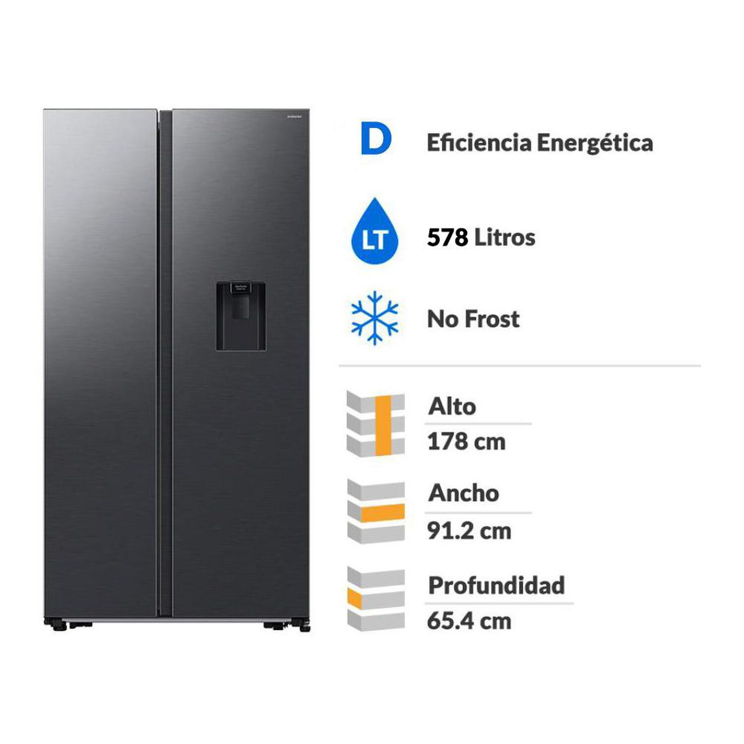 Refrigerador Side By Side Samsung RS57DG4100B4ZS / No Frost / 578 Litros / D image number 1.0
