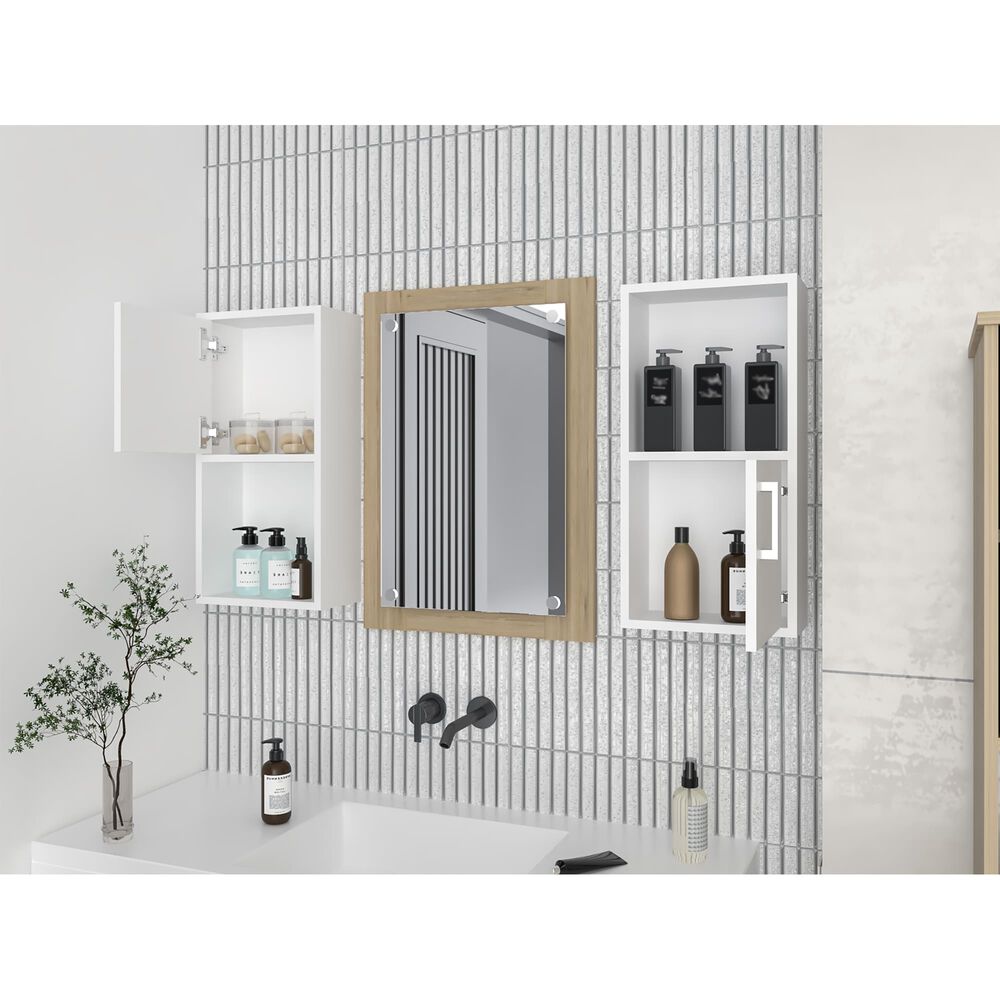 Mueble Organizador Ba&ntilde;o Con 1 Puerta X2 Unidades Fm-001b - Blanco image number 5.0