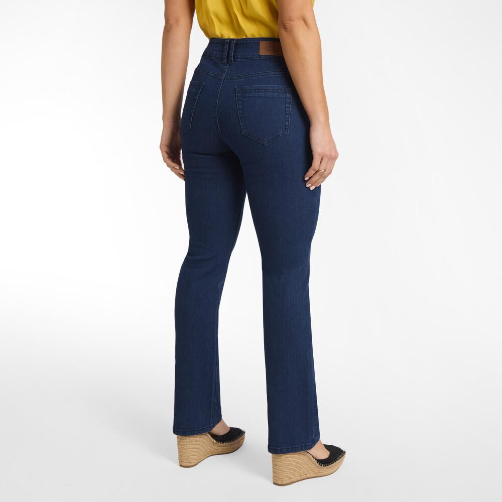 Jeans Botón Con Bolsillo Tiro Medio Regular Mujer Geeps image number 3.0