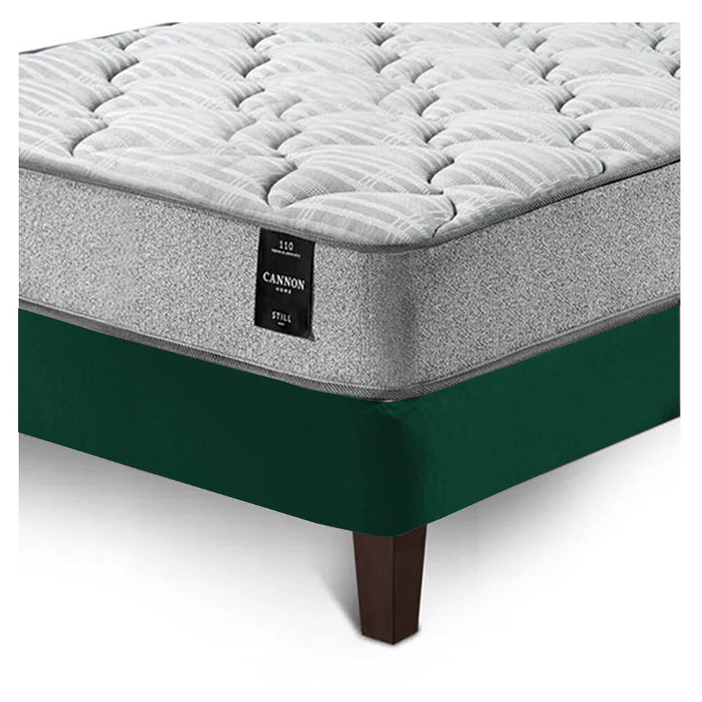 Combo Cama Cannon 1 1/2 Plaza Textil + Respaldo Tela Verde image number 7.0