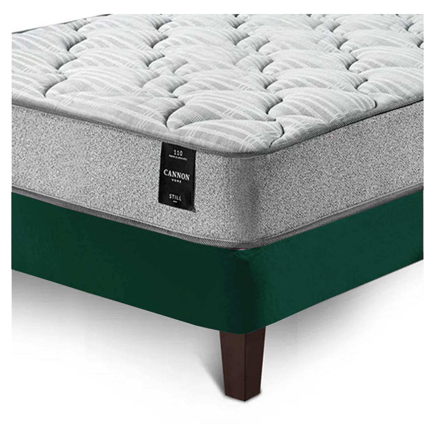 Combo Cama Cannon 1 1/2 Plaza Textil + Respaldo Tela Verde image number 7.0