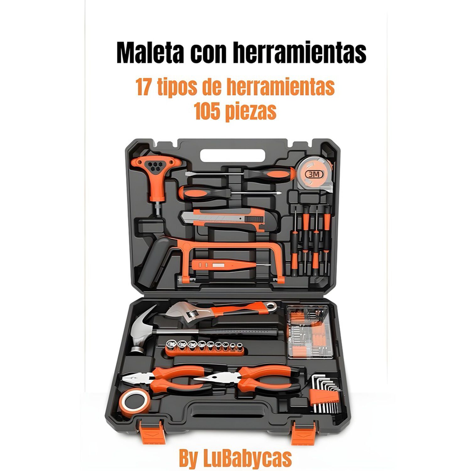 Set Herramientas 105 Piezas 17 Tipos Con Caja By Lubabycas image number 6.0