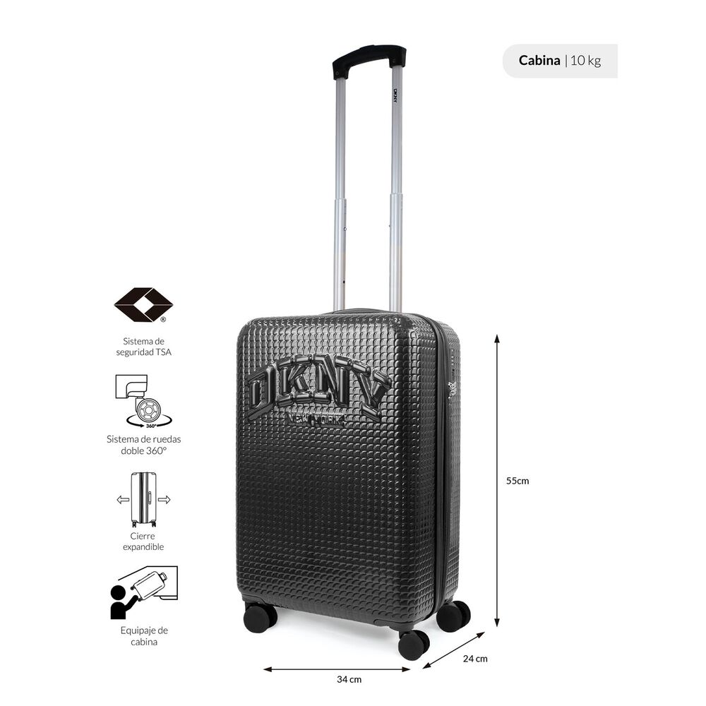Pack 2 Maletas Donna Karan Hot Town S 10k + M 20k Negra Dkny image number 1.0