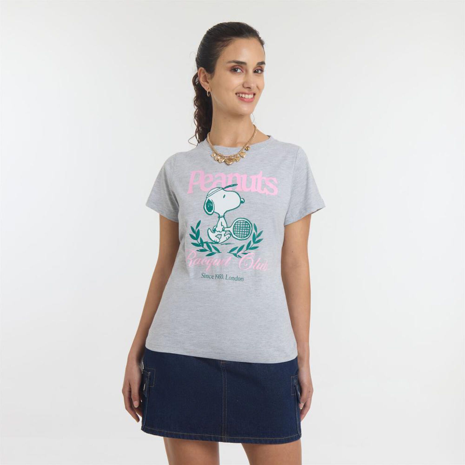 Polera Snoopy Manga Corta Cuello Redondo Mujer Freedom image number 0.0
