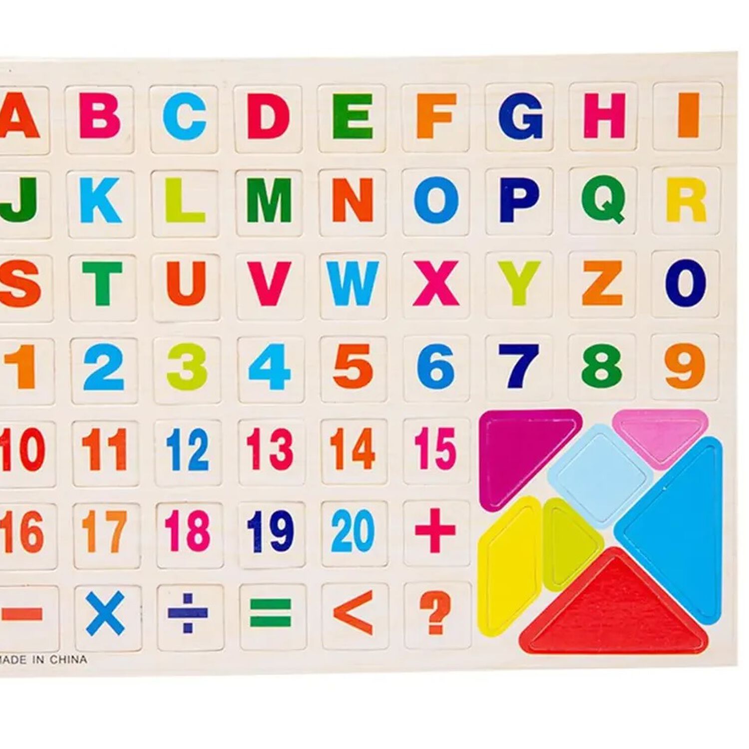 Tablero Magnetico Abecedario Numeros Tangram Ni&ntilde;os Madera image number 0.0