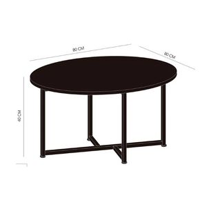 Mesa De Centro Redonda Para Living Con Tope Natural 80cm