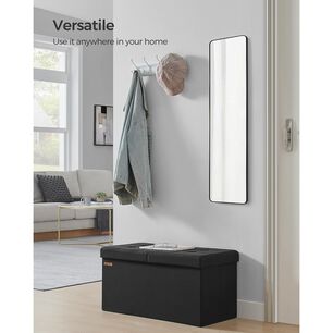 Puff Rectangular Songmics Con Ba&uacute;l De Almacenaje Y Tapa