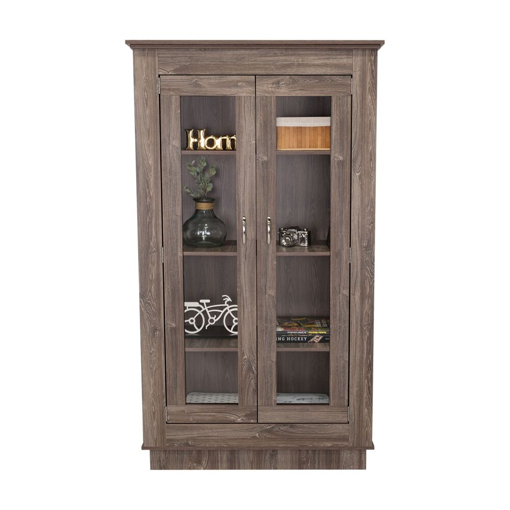 Viitriina 2 Puertas 3 Estantes Fm-005c Caf&eacute; Oscuro image number 1.0