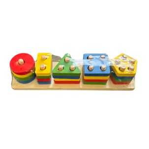 Juego Encaje Y Dificultad Madera Didáctico Bloques Madera 5