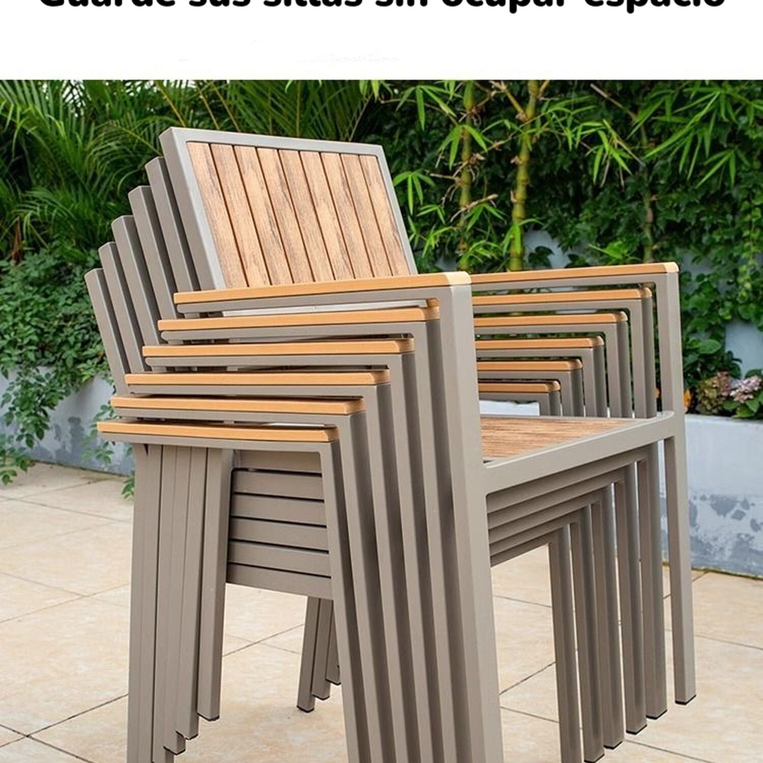 Juego De Comedor Exteriores 180cm Y 6 Sillas Impermeables image number 2.0